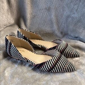 Seychelles Anthropologie Black and White Plaid Flats